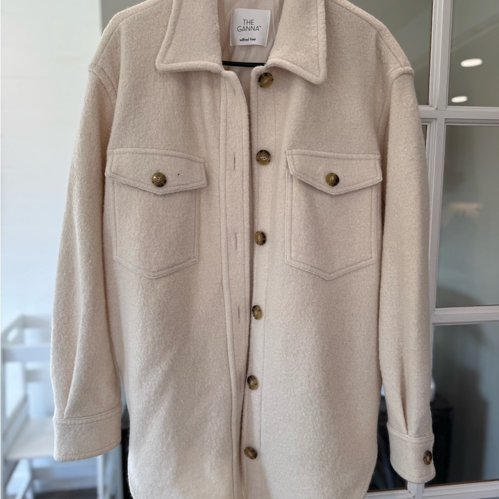 Wilfred Free Cream Wool Jacket 100% merino wool The Ganna shirt M